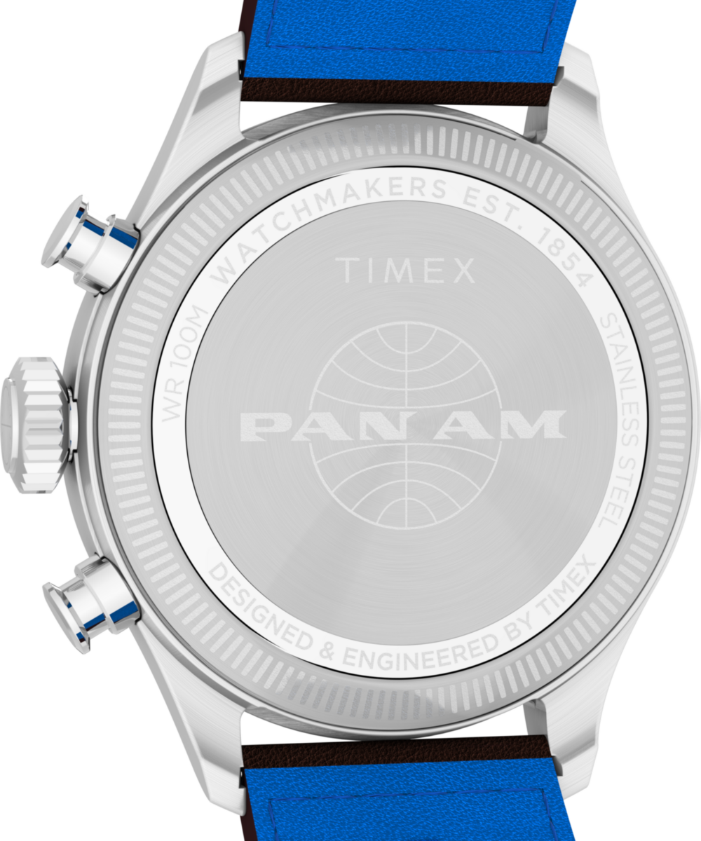 Timex x Pan Am Waterbury Ace Chronograph 41mm Leather Strap Watch