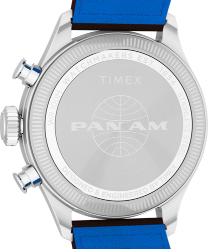 Timex x Pan Am Waterbury Ace Chronograph 41mm Leather Strap Watch