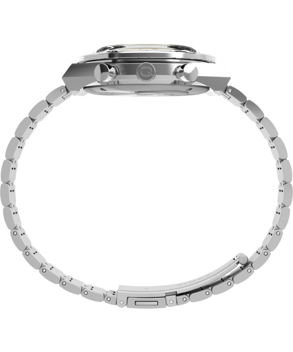 Q Timex Chronograph 40mm Stainless Steel Bracelet Watch
