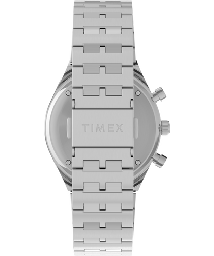 Q Timex Chronograph 40mm Stainless Steel Bracelet Watch