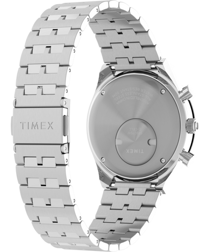 Q Timex Chronograph 40mm Stainless Steel Bracelet Watch