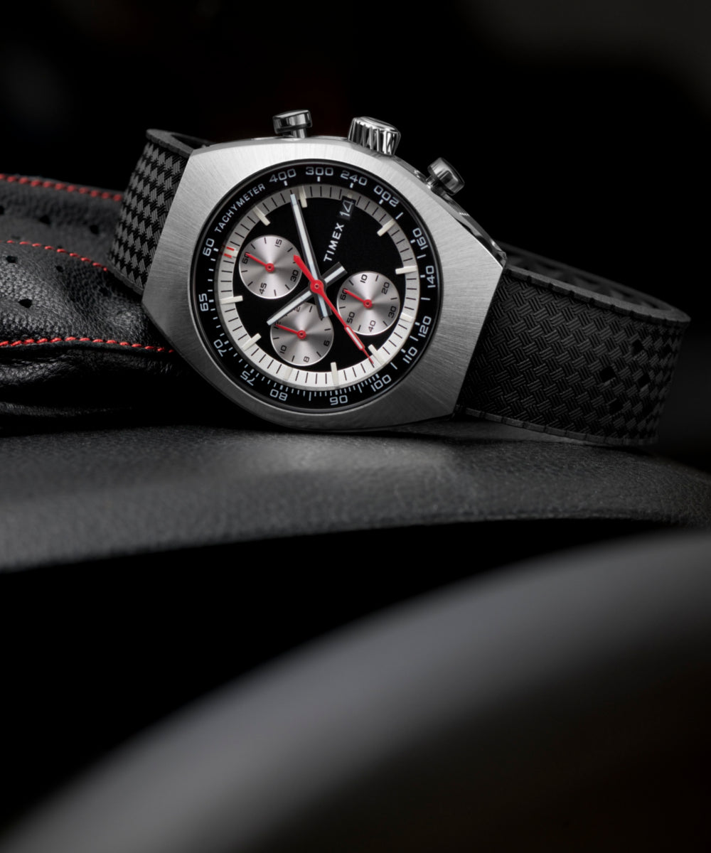 Timex Legacy Tonneau Chronograph 42mm Synthetic Rubber Strap Watch