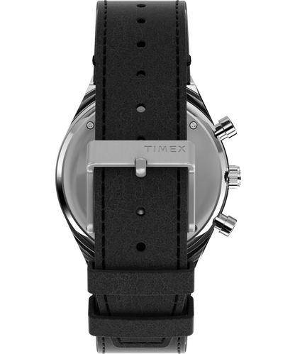 Q Timex Chronograph 40mm Leather Strap Watch