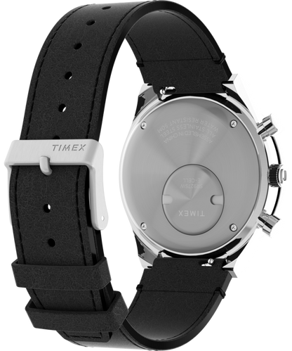 Q Timex Chronograph 40mm Leather Strap Watch