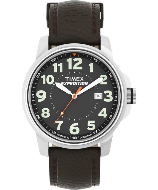 Expedition Metal Field 40mm Leather Strap Watch