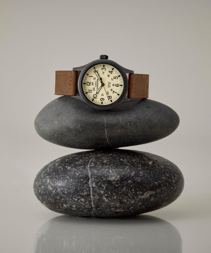 Expedition Scout 40mm Leather Strap Watch