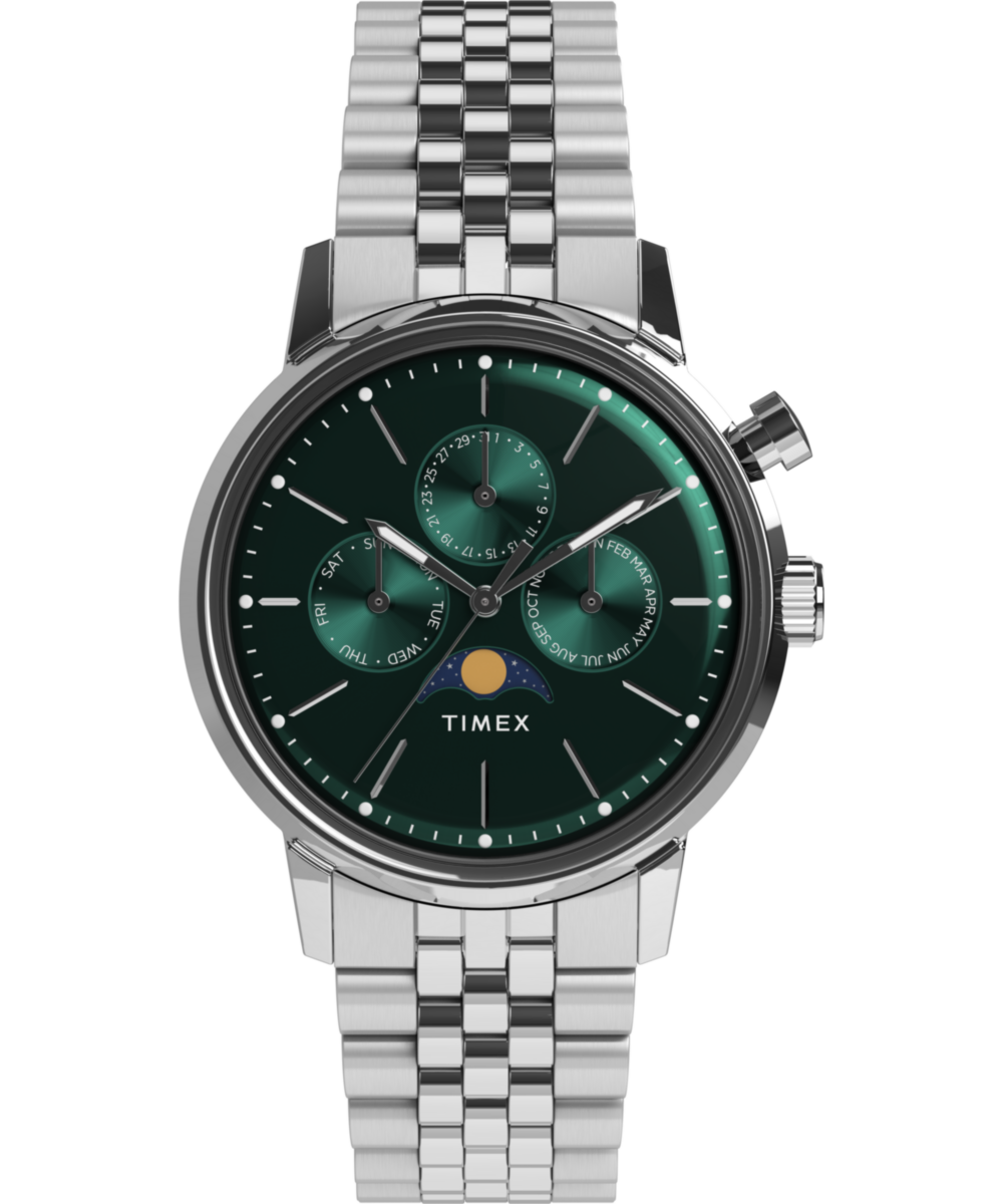 Marlin Moon Phase Multifunction 40mm Stainless Steel Bracelet Watch