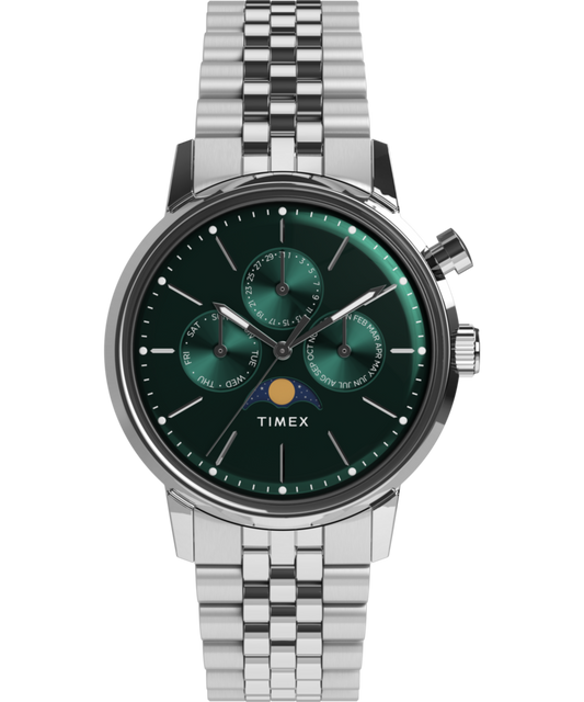 Marlin Moon Phase Multifunction 40mm Stainless Steel Bracelet Watch