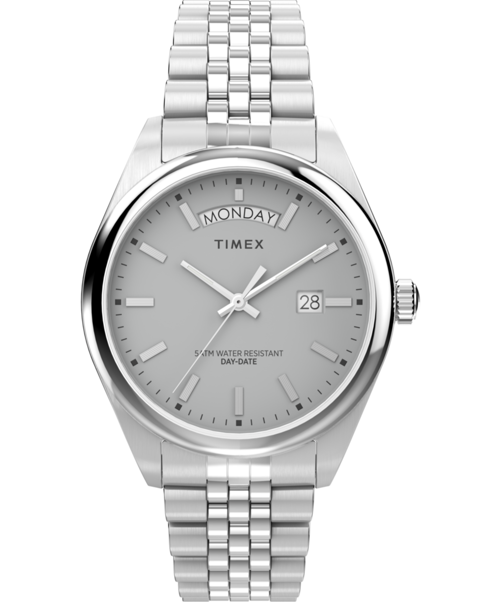 Timex Legacy Day and Date 41mm Stainless Steel Bracelet Watch