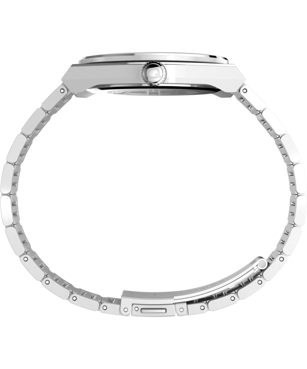 Q Timex Continental GMT 39mm Stainless Steel Bracelet Watch
