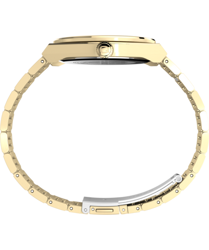 Q Timex Continental Day and Date 39mm Stainless Steel Bracelet Watch