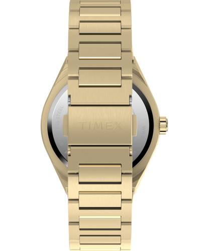 Q Timex Continental Day and Date 39mm Stainless Steel Bracelet Watch