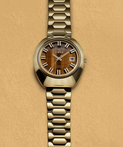 Q Timex 1972 Time Machine Reissue 39mm Stainless Steel Bracelet Watch