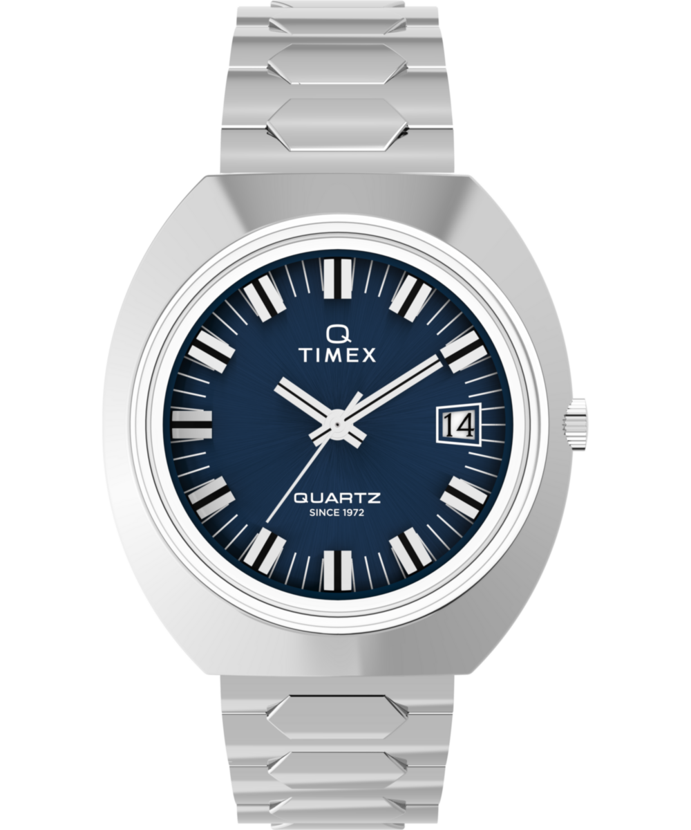 Q Timex 1972 Time Machine Reissue 39mm Stainless Steel Bracelet Watch
