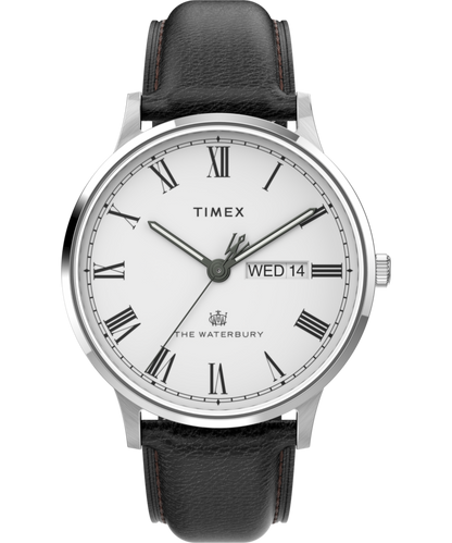 Waterbury Classic Day/Date 40mm Leather Strap Watch