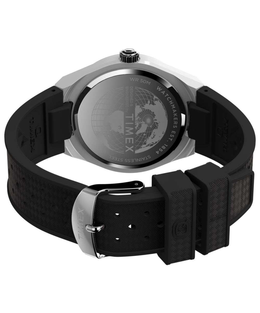 Q Timex Continental GMT 39mm Synthetic Rubber Strap Watch