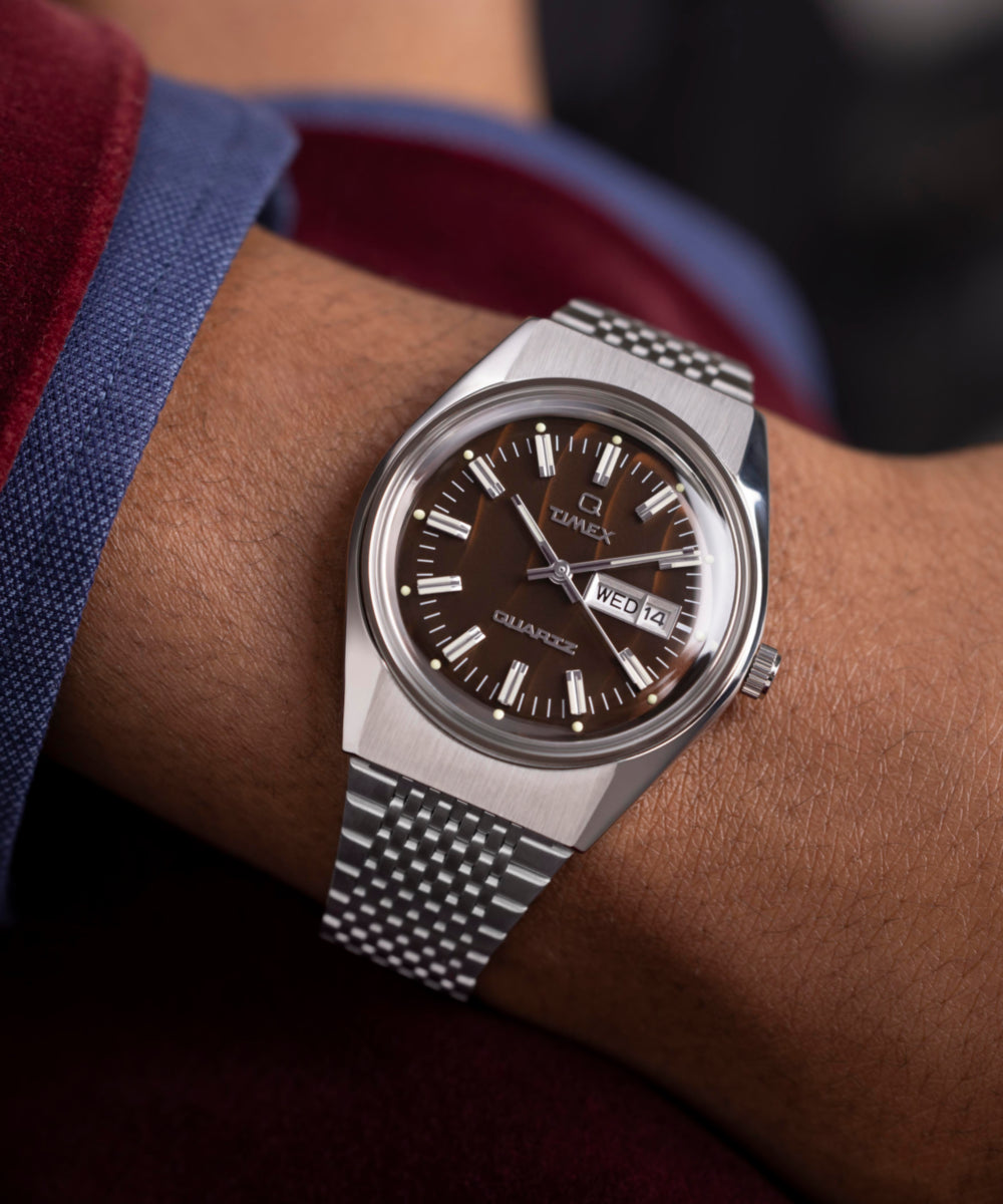 Q Timex Falcon Eye 38mm Stainless Steel Bracelet Watch