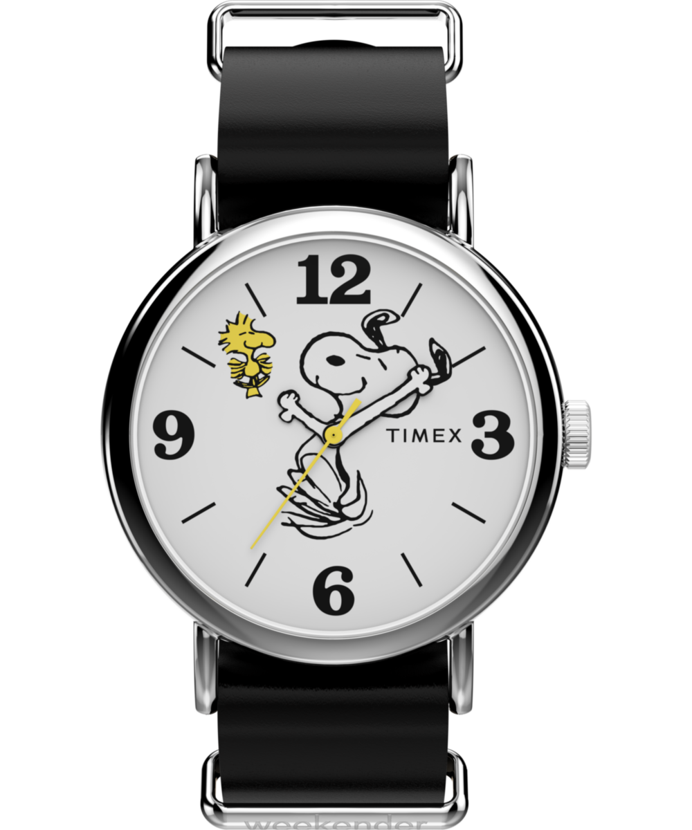 Peanuts x Timex Weekender Snoopy 40mm Leather Strap Watch