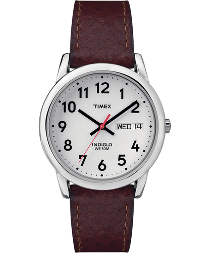 Easy Reader Day Date 35mm Leather Strap Watch