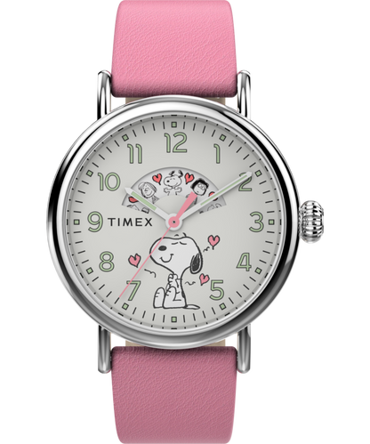 Peanuts x Timex Standard Valentine's 40mm Leather Strap Watch
