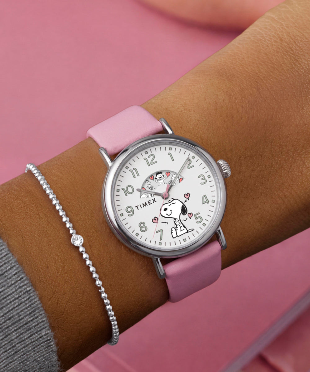 Peanuts x Timex Standard Valentine's 40mm Leather Strap Watch