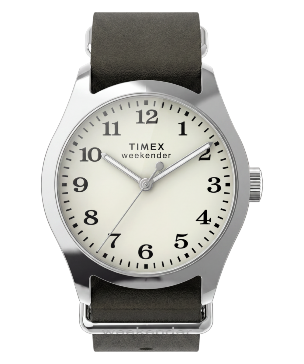 Timex Weekender New England 34mm Leather Strap Watch