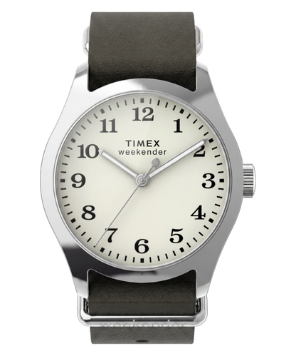 Timex Weekender New England 34mm Leather Strap Watch