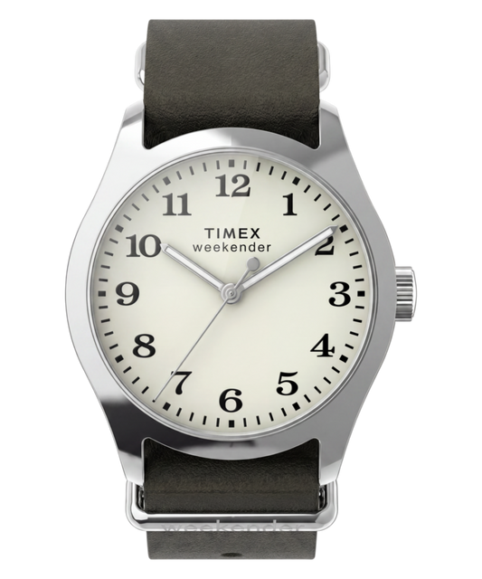 Timex Weekender New England 34mm Leather Strap Watch