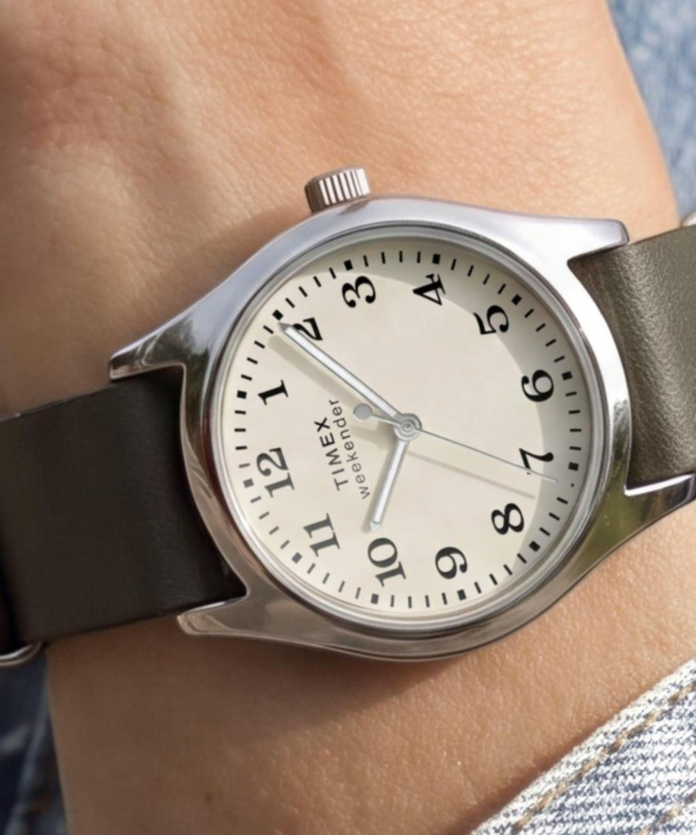 Timex Weekender New England 34mm Leather Strap Watch
