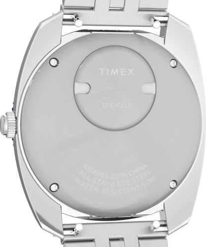 Q Timex 1971 Velocity 36mm Stainless Steel Bracelet Watch
