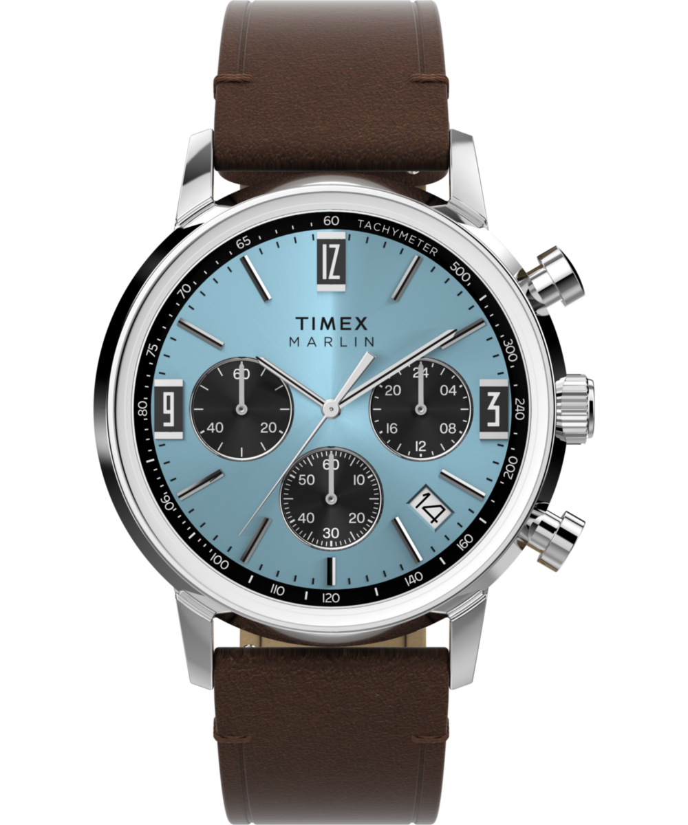 Marlin Chronograph Tachymeter 40mm Leather Strap Watch