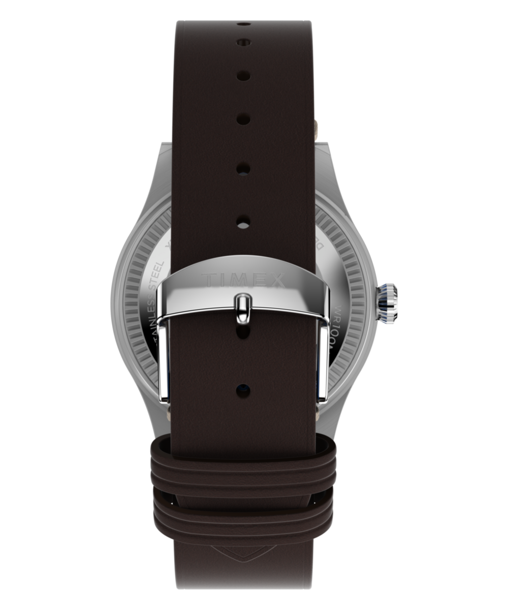Pan Am x Timex Waterbury GMT 39mm Leather Strap Watch