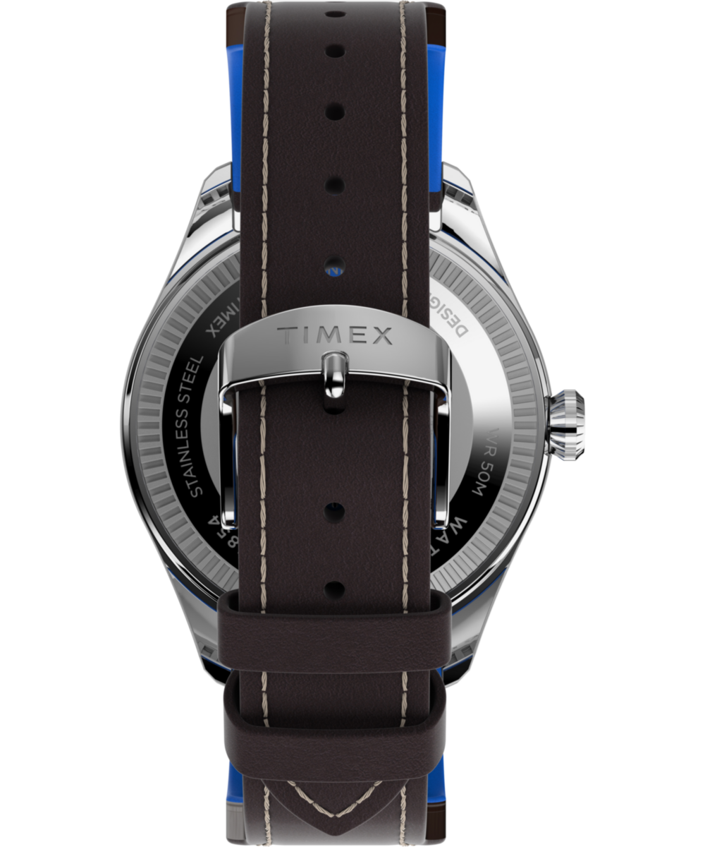 Pan Am x Timex Day-Date 42mm Leather Strap Watch