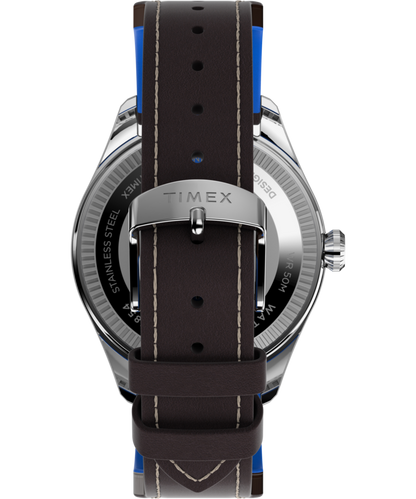 Pan Am x Timex Day-Date 42mm Leather Strap Watch