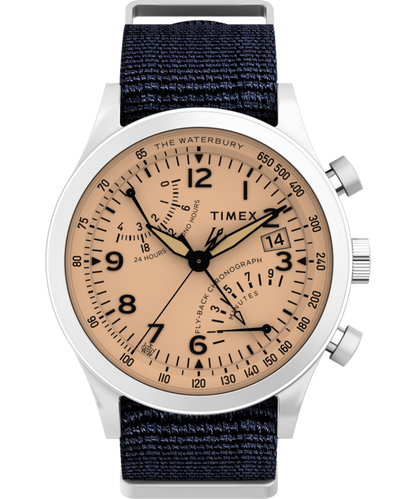Waterbury Traditional Fly-Back Chronograph 43mm Fabric Strap Watch