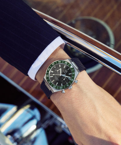 Q Timex Continental Chronograph 40mm Synthetic Rubber Strap Watch