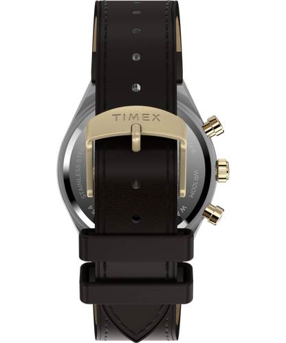 Q Timex Continental Chronograph 40mm Leather Strap Watch