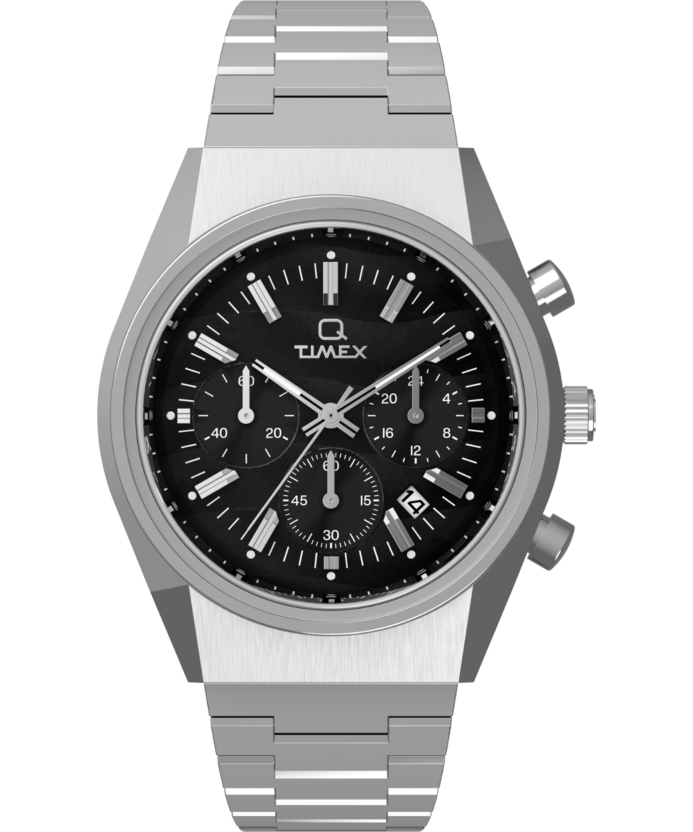 Q Timex Falcon Eye Chronograph 40mm Stainless Steel Bracelet Watch