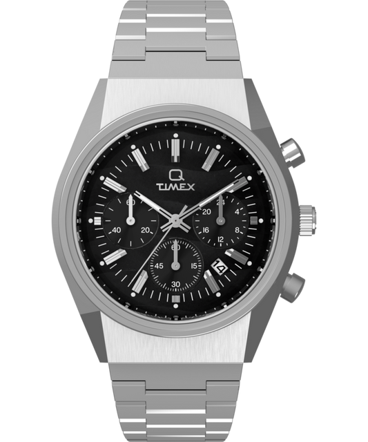 Q Timex Falcon Eye Chronograph 40mm Stainless Steel Bracelet Watch