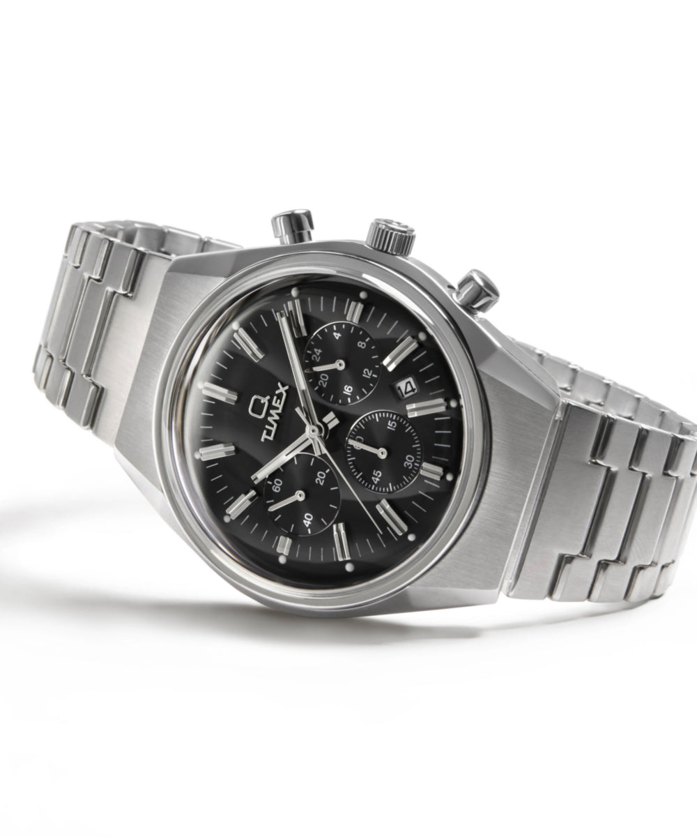 Q Timex Falcon Eye Chronograph 40mm Stainless Steel Bracelet Watch