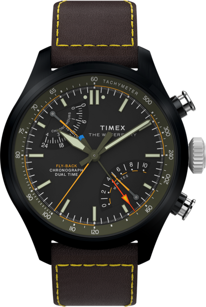 Waterbury Ace Fly-Back Chronograph 43mm Leather Strap Watch