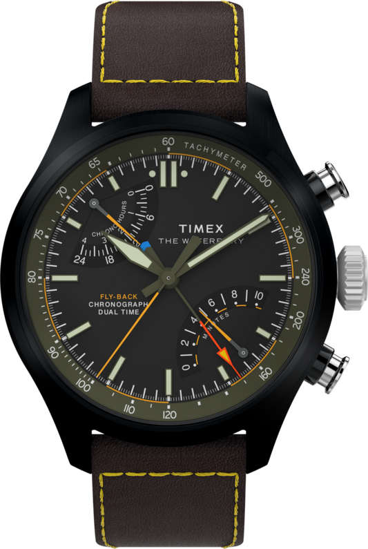 Waterbury Ace Fly-Back Chronograph 43mm Leather Strap Watch