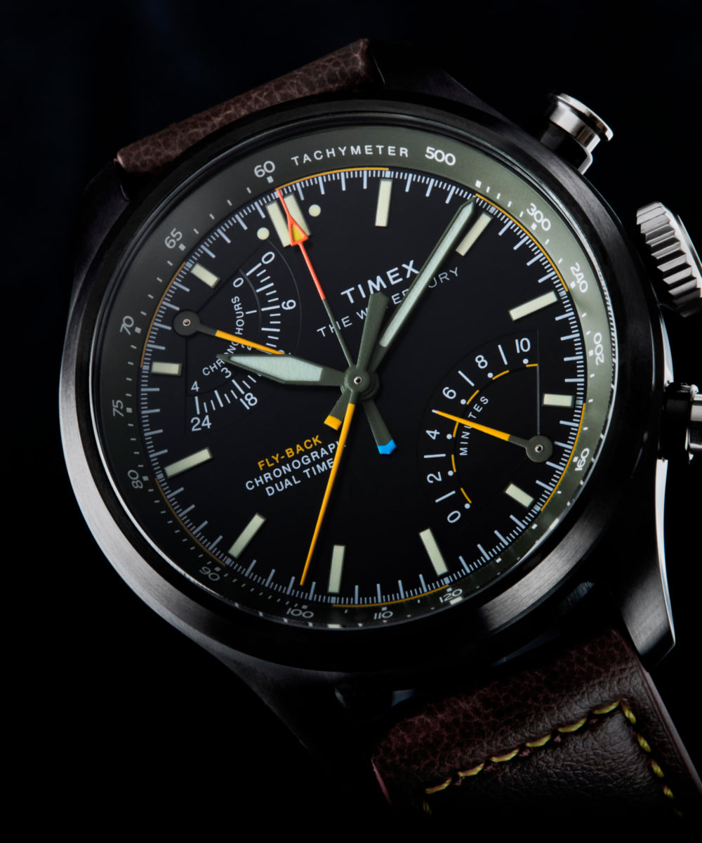Waterbury Ace Fly-Back Chronograph 43mm Leather Strap Watch
