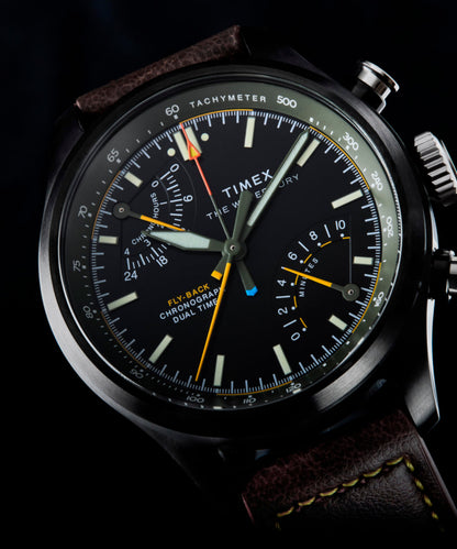 Waterbury Ace Fly-Back Chronograph 43mm Leather Strap Watch