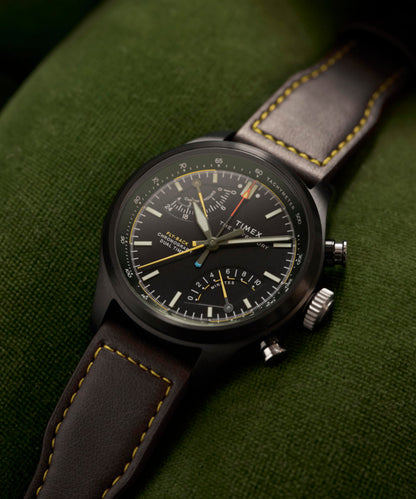 Waterbury Ace Fly-Back Chronograph 43mm Leather Strap Watch