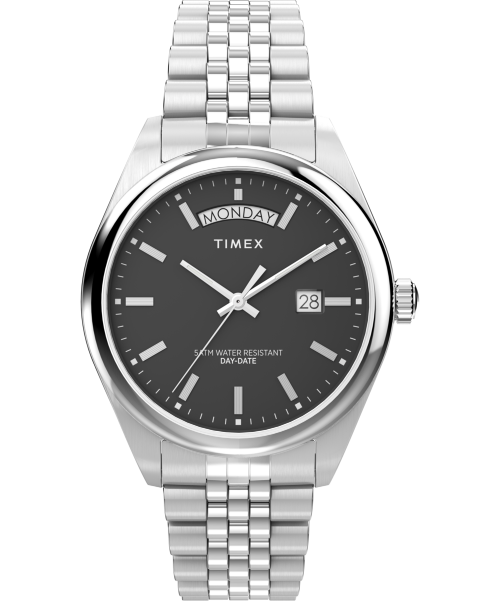 Timex Legacy Day and Date 41mm Stainless Steel Bracelet Watch