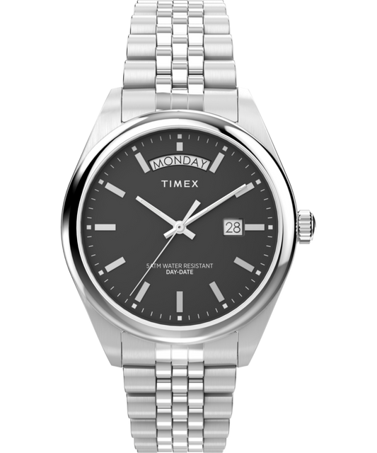 Timex Legacy Day and Date 41mm Stainless Steel Bracelet Watch