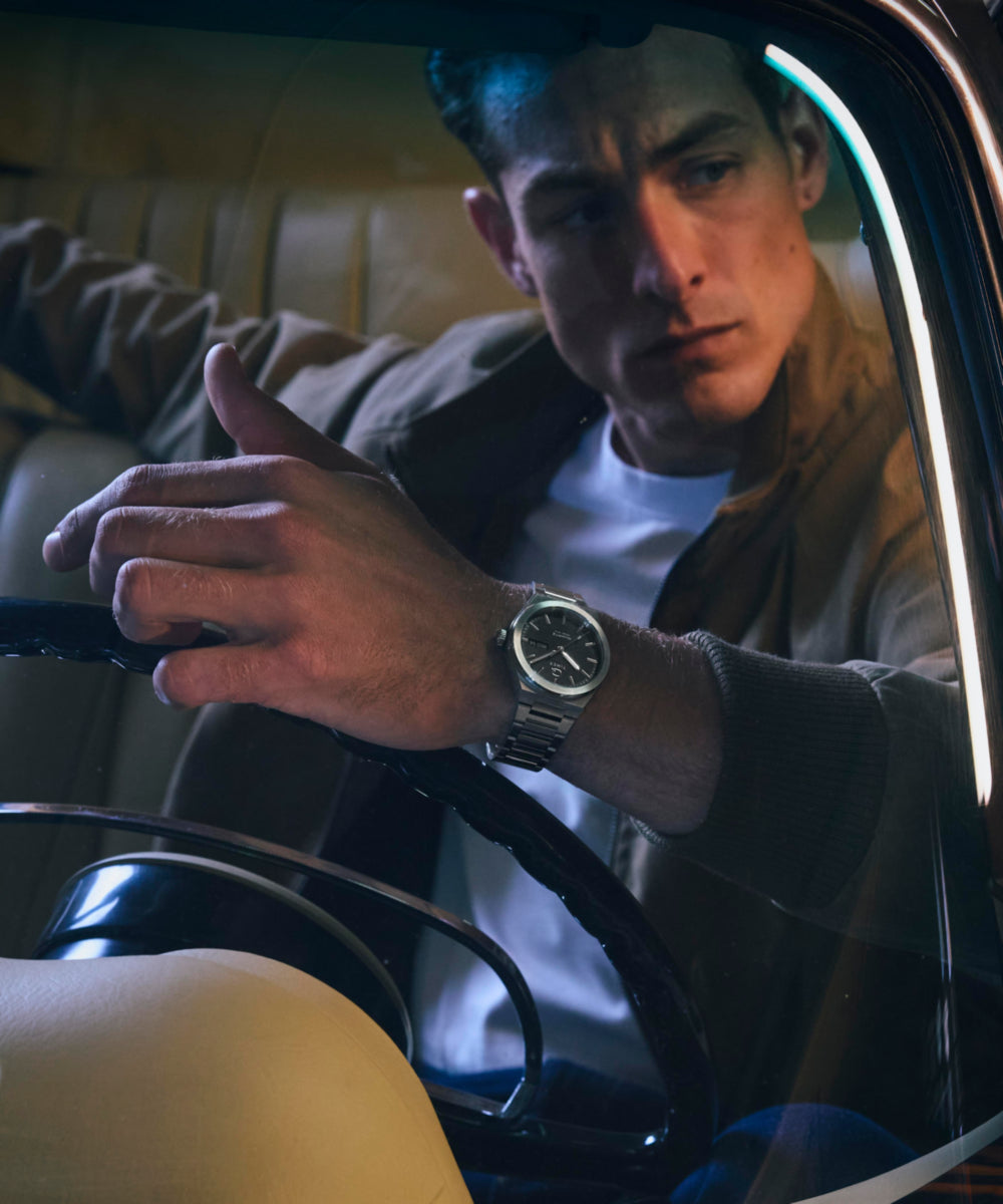 Q Timex Continental Day and Date 39mm Stainless Steel Bracelet Watch