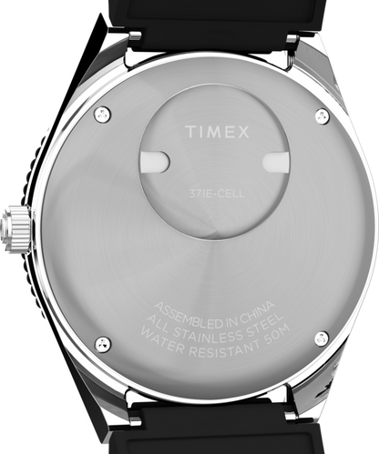 Q Timex GMT 38mm Synthetic Rubber Strap Watch