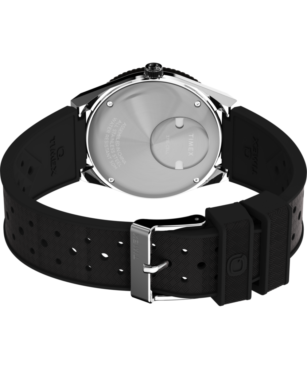 Q Timex GMT 38mm Synthetic Rubber Strap Watch